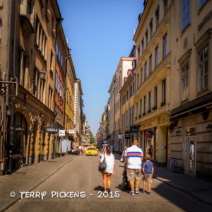 Gamla Stan, a typical street scene of the Old Town