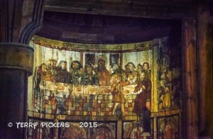 Stave Church - Interior wood painting of the Last Supper