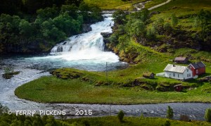 River in valley along Flam RR