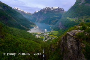 Looking to Geiranger from Flydalsjuvet
