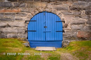 Blue Door in stone wall