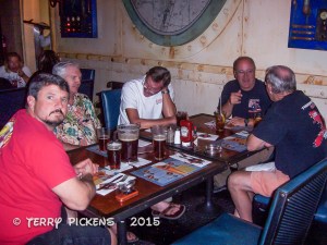 Bench racing at dinner