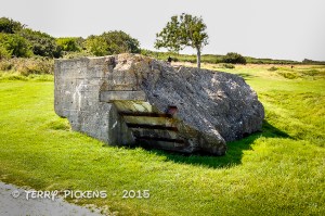 Pointe Du Hoc - destroyed concrete bunker