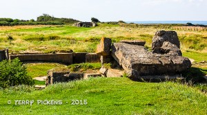 Pointe Du Hoc - destroyed concrete bunker