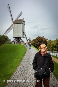 Bruges windmill on main canal