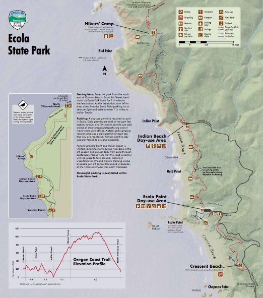 Day 2 Ecola State Park Map