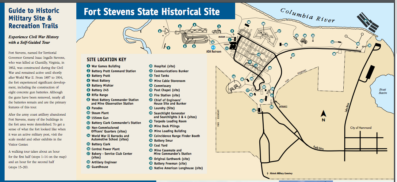 Fort Stevens installation map